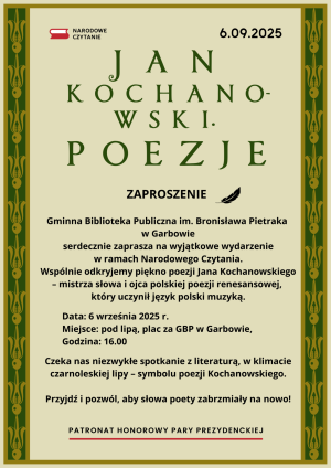 Zaproszenie na Narodowe Czytanie