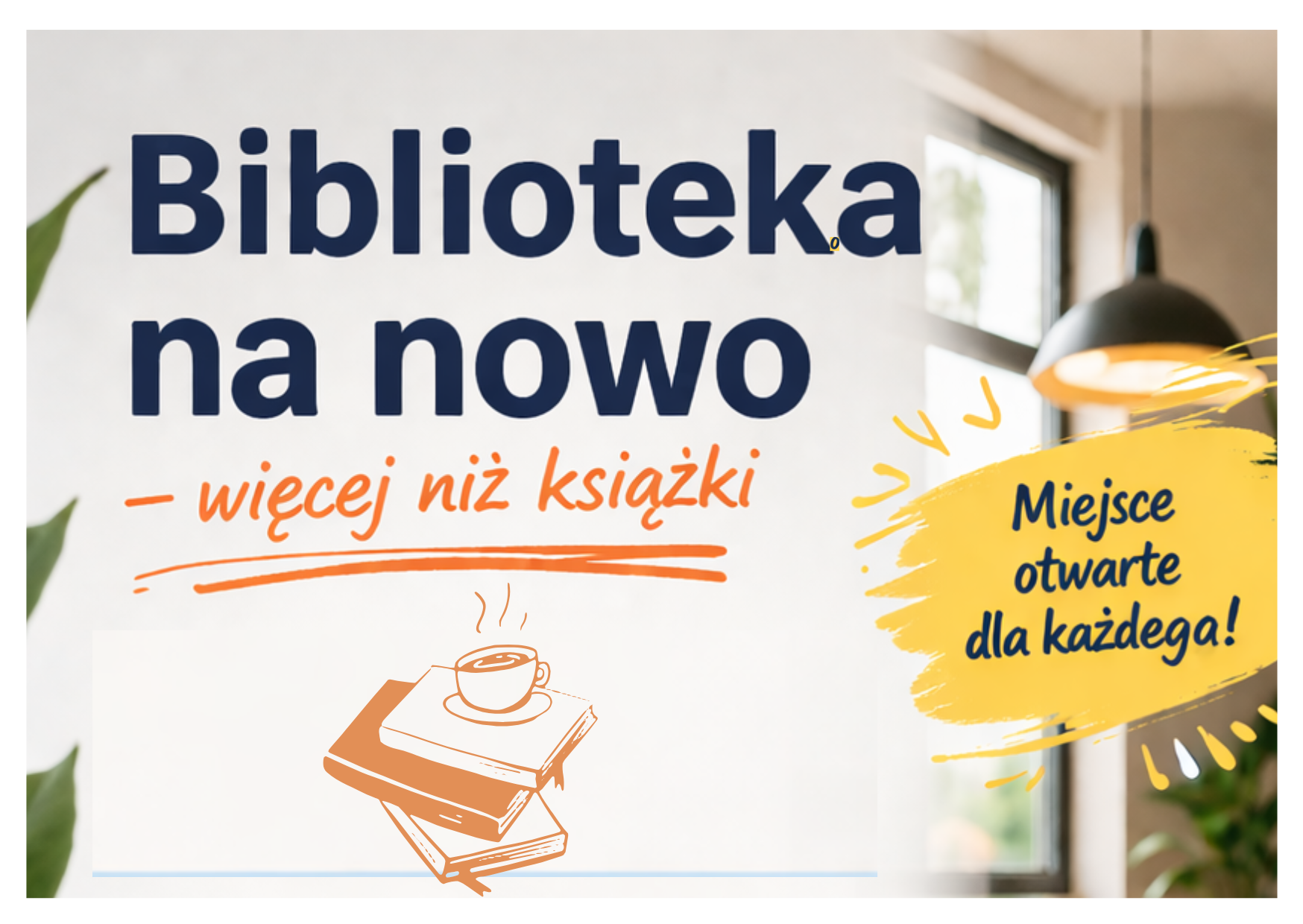 plakat informacyjny o nowej ofercie biblioteki