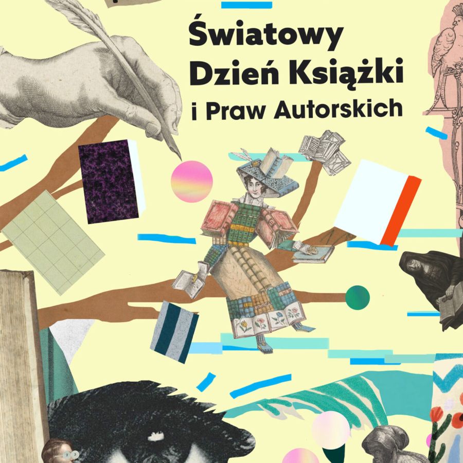Plakat - Światowy Dzień Książki 2026. autor projektu: Piotr Depta-Kleśta licencja CC BY-SA 3.0.