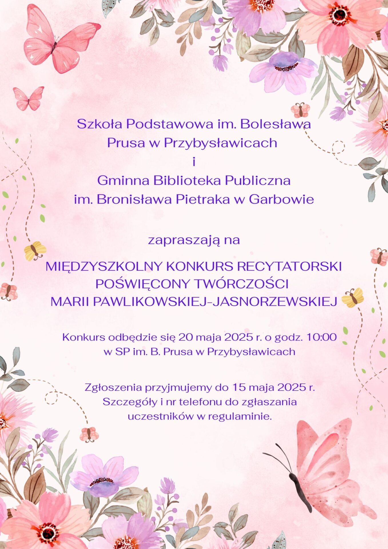 Plakat/zaproszenie do udziału w konkursie.