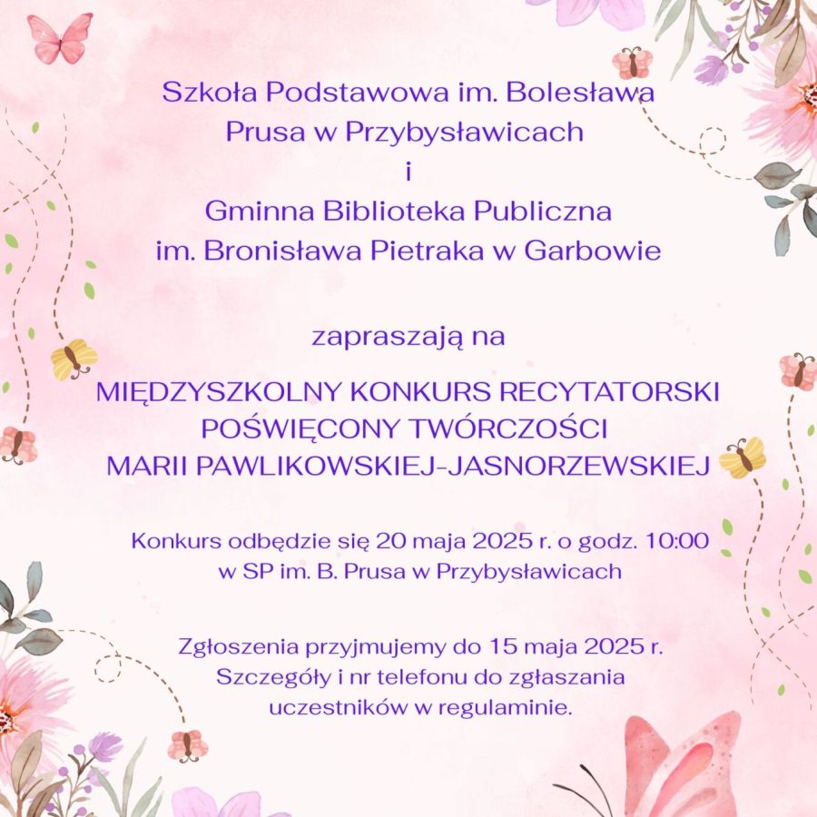 Plakat/zaproszenie do udziału w konkursie.