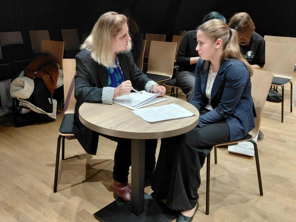 uczestniczka Konkursu mówienia wierszem i prozą podczas warsztatów z jurorem